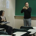 Com Prof.Ronice Quadros, apresentando trabalho no 18º Intercâmbio de Linguística Aplicada na  PUC-SP